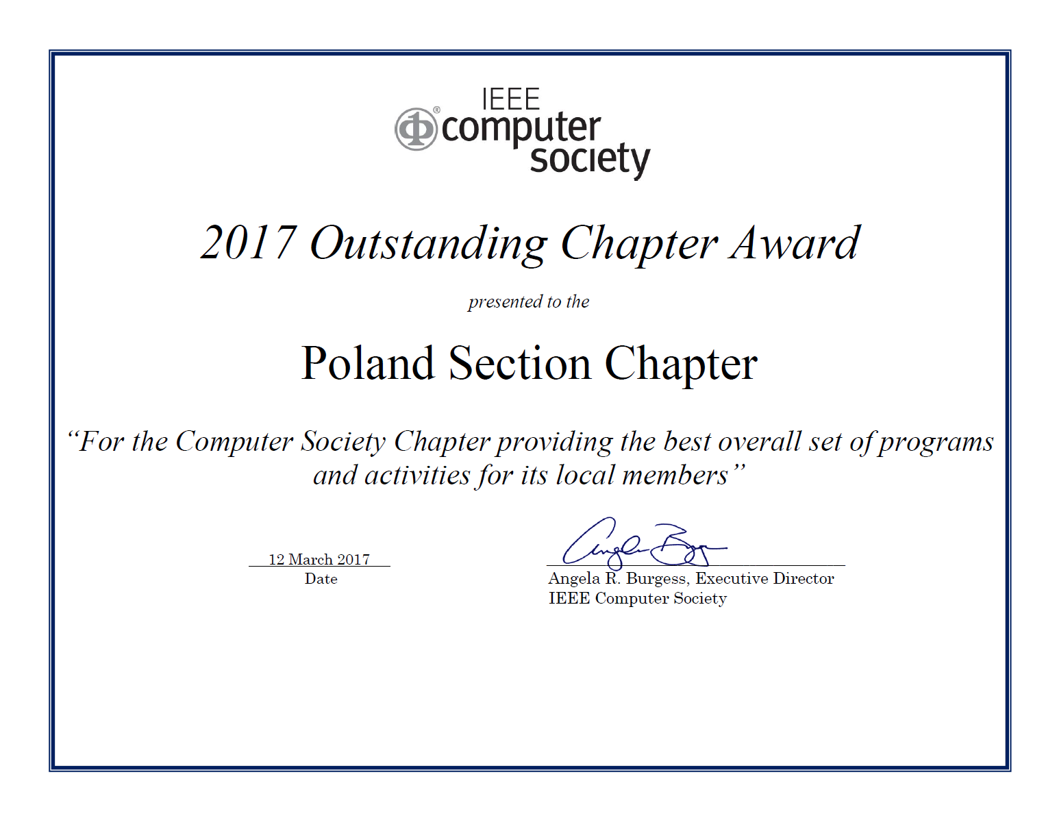 2017 Outstanding Chapter Award